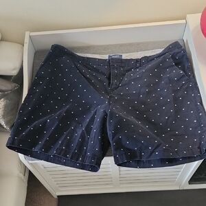 Old Navy Blue and White Bermuda Shorts with Polka Dots